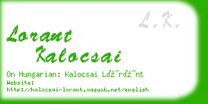 lorant kalocsai business card